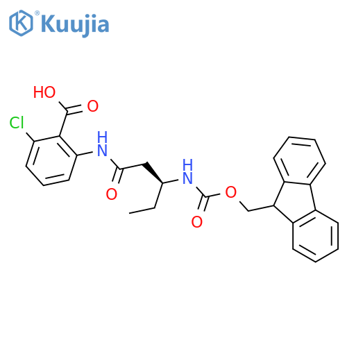 2-chloro-6-(3S)-3-({(9H-fluoren-9-yl)methoxycarbonyl}amino)pentanamidobenzoic acid structure