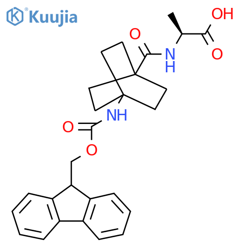 (2S)-2-{4-({(9H-fluoren-9-yl)methoxycarbonyl}amino)bicyclo2.2.2octan-1-ylformamido}propanoic acid structure