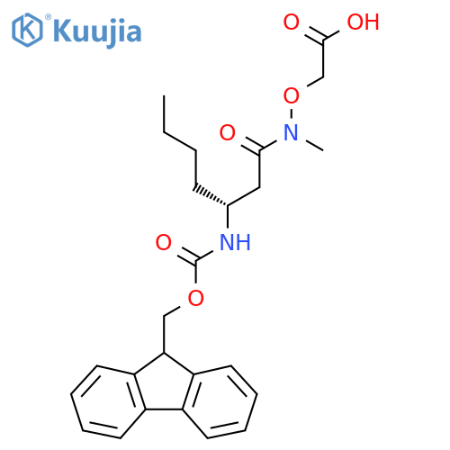 2-{(3R)-3-({(9H-fluoren-9-yl)methoxycarbonyl}amino)-N-methylheptanamidooxy}acetic acid structure