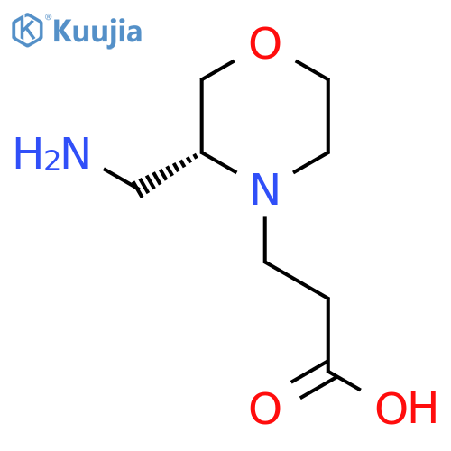 3-(3R)-3-(aminomethyl)morpholin-4-ylpropanoic acid structure