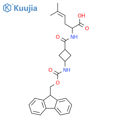 5-methyl-2-{(1s,3s)-3-({(9H-fluoren-9-yl)methoxycarbonyl}amino)cyclobutylformamido}hex-4-enoic acid structure