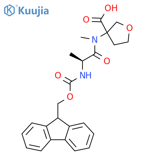 3-(2S)-2-({(9H-fluoren-9-yl)methoxycarbonyl}amino)-N-methylpropanamidooxolane-3-carboxylic acid structure