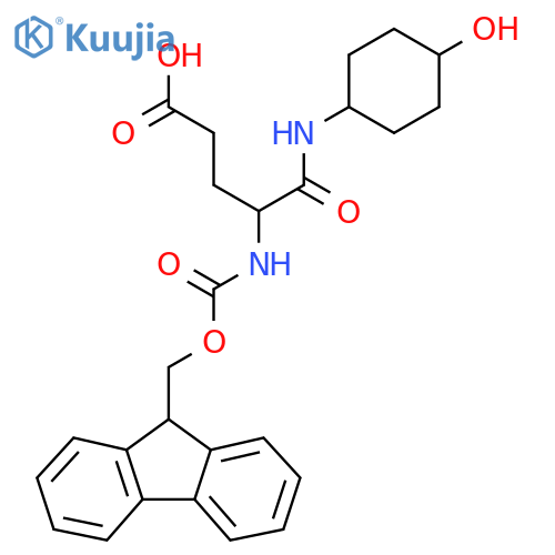 4-({(9H-fluoren-9-yl)methoxycarbonyl}amino)-4-{(1r,4r)-4-hydroxycyclohexylcarbamoyl}butanoic acid structure