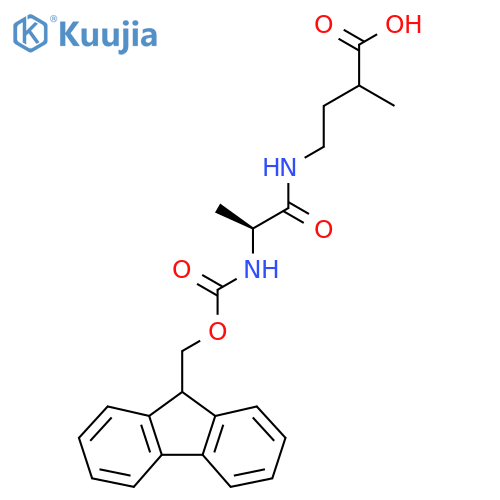 4-(2S)-2-({(9H-fluoren-9-yl)methoxycarbonyl}amino)propanamido-2-methylbutanoic acid structure