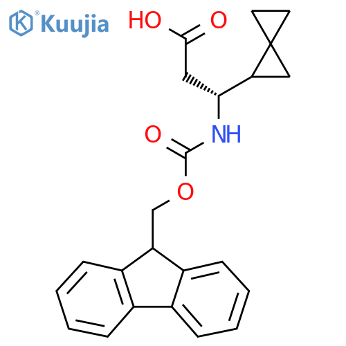 (3R)-3-({(9H-fluoren-9-yl)methoxycarbonyl}amino)-3-{spiro2.2pentan-1-yl}propanoic acid structure