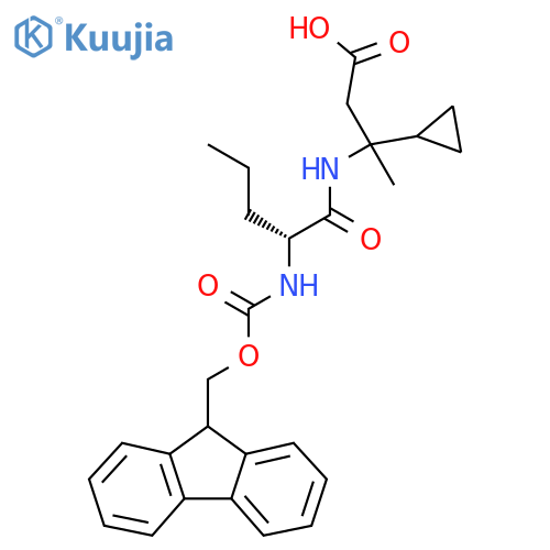 3-cyclopropyl-3-(2R)-2-({(9H-fluoren-9-yl)methoxycarbonyl}amino)pentanamidobutanoic acid structure