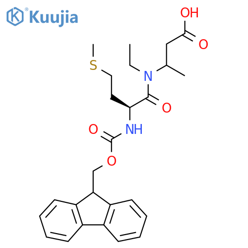 3-(2S)-N-ethyl-2-({(9H-fluoren-9-yl)methoxycarbonyl}amino)-4-(methylsulfanyl)butanamidobutanoic acid structure