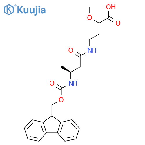 4-(3S)-3-({(9H-fluoren-9-yl)methoxycarbonyl}amino)butanamido-2-methoxybutanoic acid structure