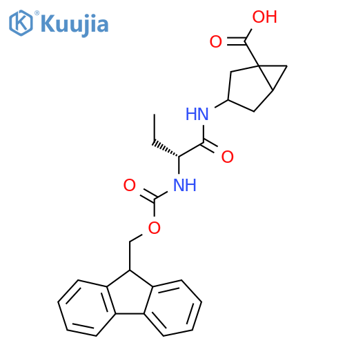 3-(2R)-2-({(9H-fluoren-9-yl)methoxycarbonyl}amino)butanamidobicyclo3.1.0hexane-1-carboxylic acid structure