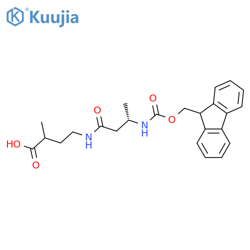 4-(3S)-3-({(9H-fluoren-9-yl)methoxycarbonyl}amino)butanamido-2-methylbutanoic acid structure