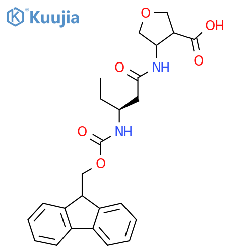 4-(3S)-3-({(9H-fluoren-9-yl)methoxycarbonyl}amino)pentanamidooxolane-3-carboxylic acid structure