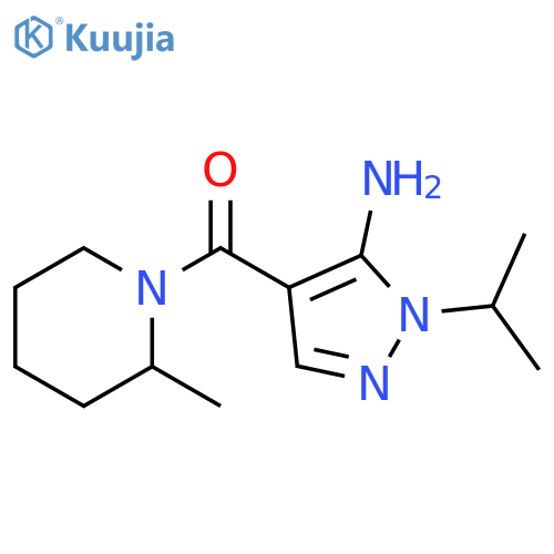 1-isopropyl-4-[(2-methylpiperidin-1-yl)carbonyl]-1H-pyrazol-5-amine structure
