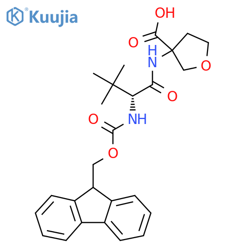 3-(2R)-2-({(9H-fluoren-9-yl)methoxycarbonyl}amino)-3,3-dimethylbutanamidooxolane-3-carboxylic acid structure