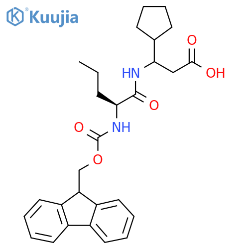 3-cyclopentyl-3-(2S)-2-({(9H-fluoren-9-yl)methoxycarbonyl}amino)pentanamidopropanoic acid structure
