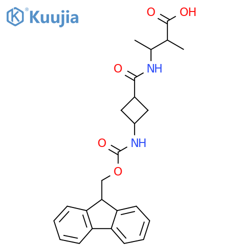 2-methyl-3-{(1s,3s)-3-({(9H-fluoren-9-yl)methoxycarbonyl}amino)cyclobutylformamido}butanoic acid structure