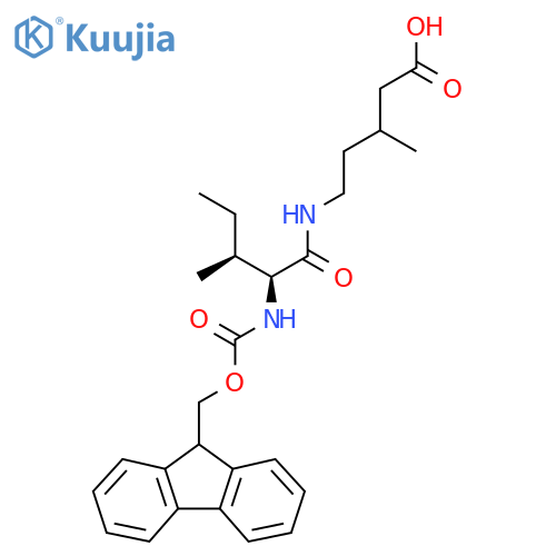 5-(2S,3S)-2-({(9H-fluoren-9-yl)methoxycarbonyl}amino)-3-methylpentanamido-3-methylpentanoic acid structure