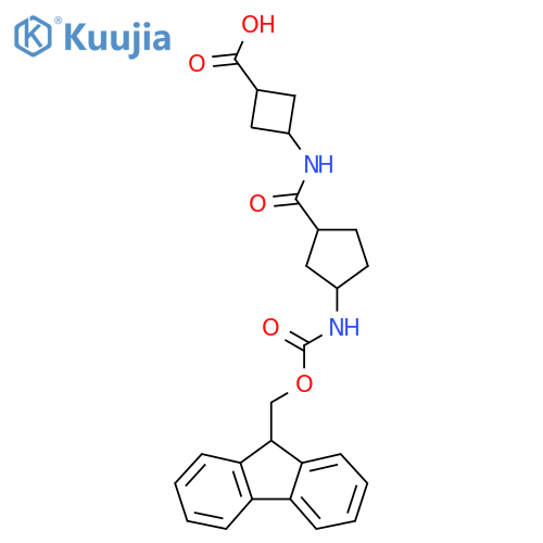 (1r,3r)-3-3-({(9H-fluoren-9-yl)methoxycarbonyl}amino)cyclopentaneamidocyclobutane-1-carboxylic acid structure