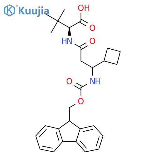 (2S)-2-3-cyclobutyl-3-({(9H-fluoren-9-yl)methoxycarbonyl}amino)propanamido-3,3-dimethylbutanoic acid structure