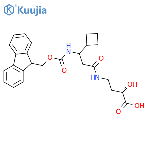 (2S)-4-3-cyclobutyl-3-({(9H-fluoren-9-yl)methoxycarbonyl}amino)propanamido-2-hydroxybutanoic acid structure