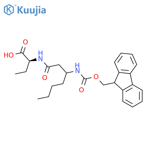 (2S)-2-3-({(9H-fluoren-9-yl)methoxycarbonyl}amino)heptanamidobutanoic acid structure