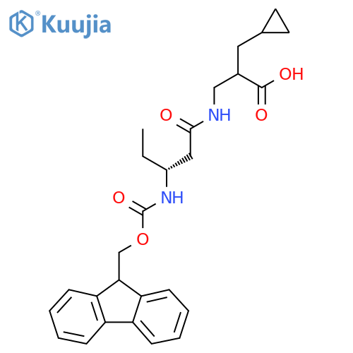 2-(cyclopropylmethyl)-3-(3R)-3-({(9H-fluoren-9-yl)methoxycarbonyl}amino)pentanamidopropanoic acid structure