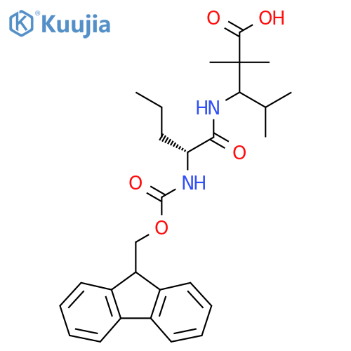 3-(2R)-2-({(9H-fluoren-9-yl)methoxycarbonyl}amino)pentanamido-2,2,4-trimethylpentanoic acid structure