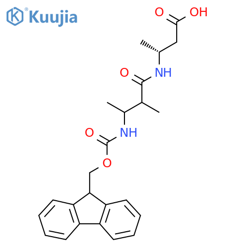(3R)-3-3-({(9H-fluoren-9-yl)methoxycarbonyl}amino)-2-methylbutanamidobutanoic acid structure
