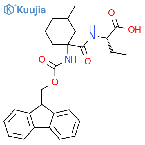 (2S)-2-{1-({(9H-fluoren-9-yl)methoxycarbonyl}amino)-3-methylcyclohexylformamido}butanoic acid structure