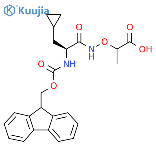 2-{(2S)-3-cyclopropyl-2-({(9H-fluoren-9-yl)methoxycarbonyl}amino)propanamidooxy}propanoic acid structure