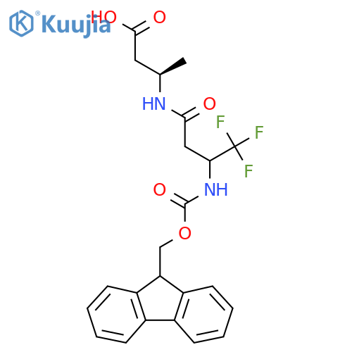 (3R)-3-3-({(9H-fluoren-9-yl)methoxycarbonyl}amino)-4,4,4-trifluorobutanamidobutanoic acid structure