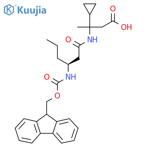 3-cyclopropyl-3-(3S)-3-({(9H-fluoren-9-yl)methoxycarbonyl}amino)hexanamidobutanoic acid structure