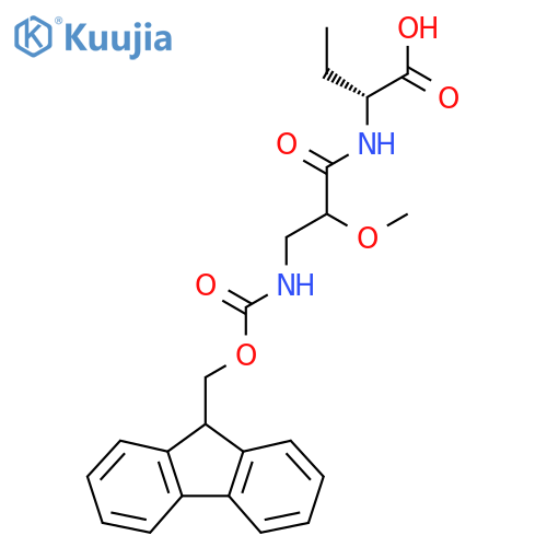 (2R)-2-3-({(9H-fluoren-9-yl)methoxycarbonyl}amino)-2-methoxypropanamidobutanoic acid structure
