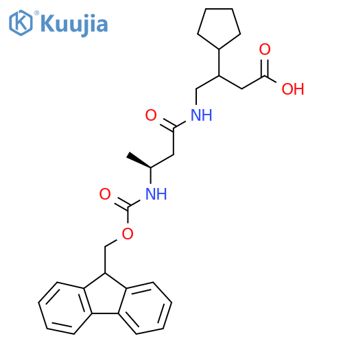3-cyclopentyl-4-(3S)-3-({(9H-fluoren-9-yl)methoxycarbonyl}amino)butanamidobutanoic acid structure