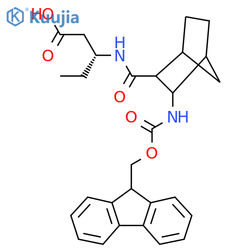 (3R)-3-{3-({(9H-fluoren-9-yl)methoxycarbonyl}amino)bicyclo2.2.1heptan-2-ylformamido}pentanoic acid structure