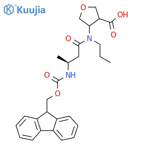 4-(3S)-3-({(9H-fluoren-9-yl)methoxycarbonyl}amino)-N-propylbutanamidooxolane-3-carboxylic acid structure