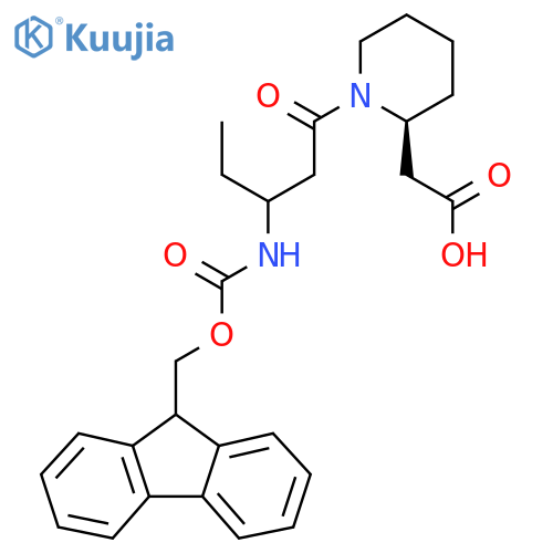 2-(2S)-1-3-({(9H-fluoren-9-yl)methoxycarbonyl}amino)pentanoylpiperidin-2-ylacetic acid structure