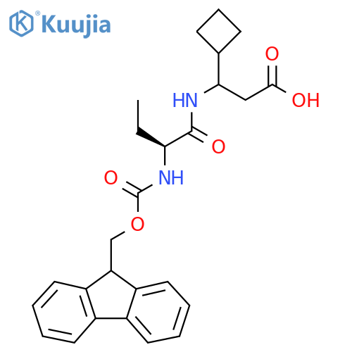 3-cyclobutyl-3-(2S)-2-({(9H-fluoren-9-yl)methoxycarbonyl}amino)butanamidopropanoic acid structure