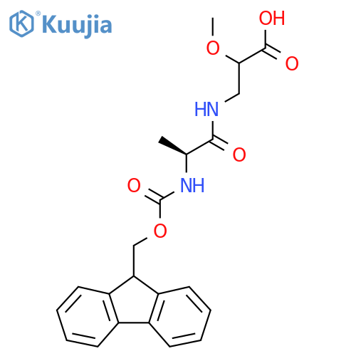 3-(2S)-2-({(9H-fluoren-9-yl)methoxycarbonyl}amino)propanamido-2-methoxypropanoic acid structure