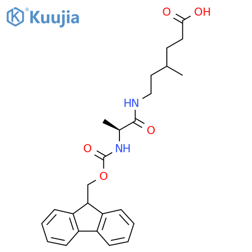 6-(2S)-2-({(9H-fluoren-9-yl)methoxycarbonyl}amino)propanamido-4-methylhexanoic acid structure