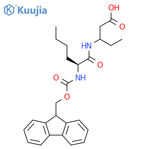 3-(2S)-2-({(9H-fluoren-9-yl)methoxycarbonyl}amino)hexanamidopentanoic acid structure