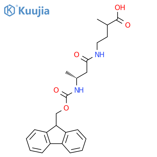 4-(3R)-3-({(9H-fluoren-9-yl)methoxycarbonyl}amino)butanamido-2-methylbutanoic acid structure