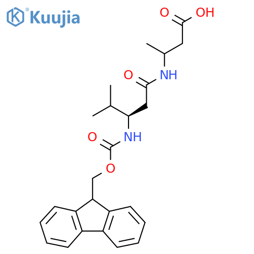 3-(3R)-3-({(9H-fluoren-9-yl)methoxycarbonyl}amino)-4-methylpentanamidobutanoic acid structure