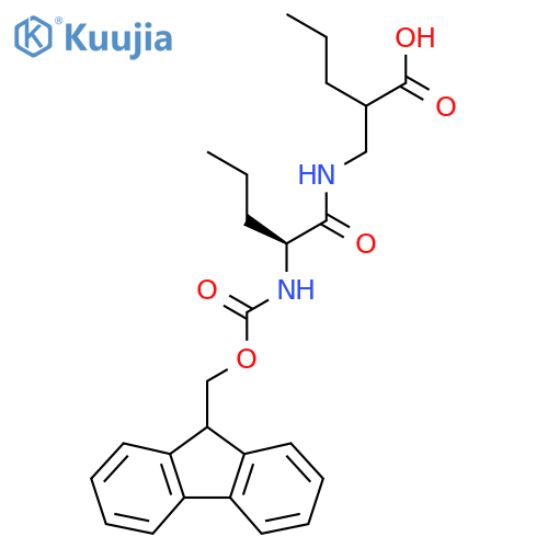 2-{(2S)-2-({(9H-fluoren-9-yl)methoxycarbonyl}amino)pentanamidomethyl}pentanoic acid structure