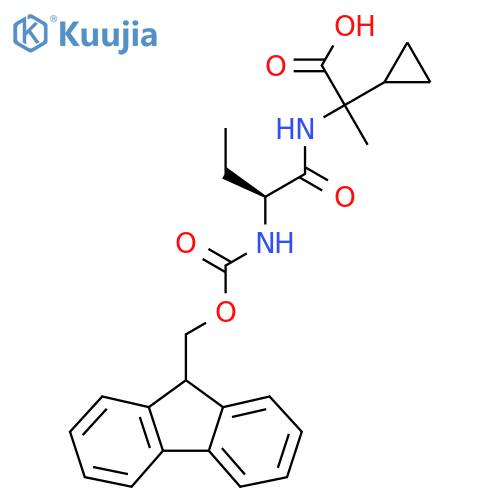 2-cyclopropyl-2-(2S)-2-({(9H-fluoren-9-yl)methoxycarbonyl}amino)butanamidopropanoic acid structure