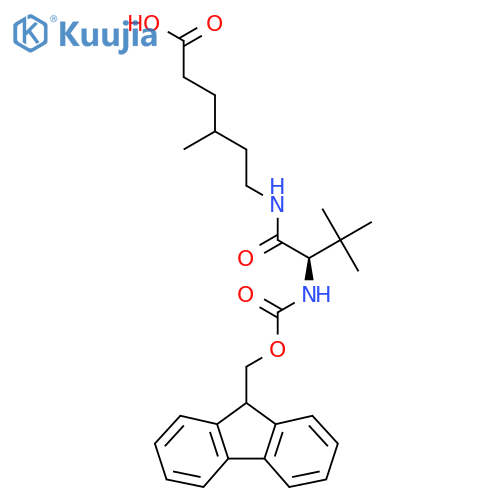 6-(2R)-2-({(9H-fluoren-9-yl)methoxycarbonyl}amino)-3,3-dimethylbutanamido-4-methylhexanoic acid structure