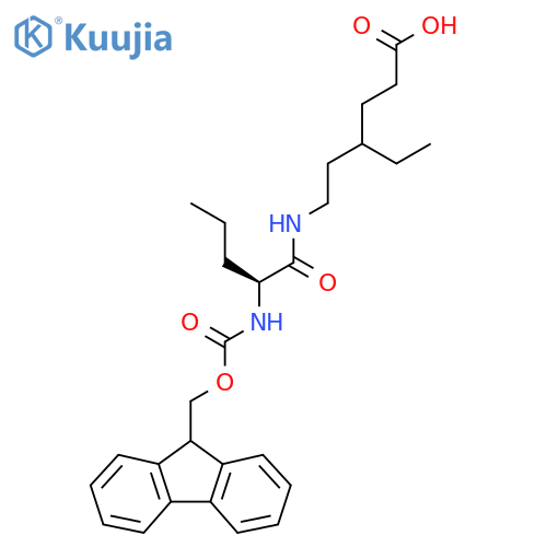 4-ethyl-6-(2S)-2-({(9H-fluoren-9-yl)methoxycarbonyl}amino)pentanamidohexanoic acid structure