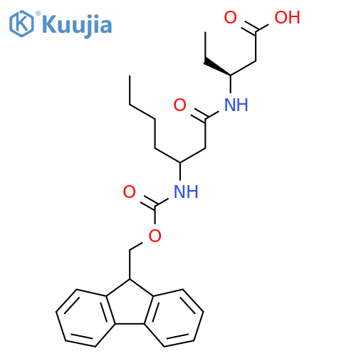 (3S)-3-3-({(9H-fluoren-9-yl)methoxycarbonyl}amino)heptanamidopentanoic acid structure