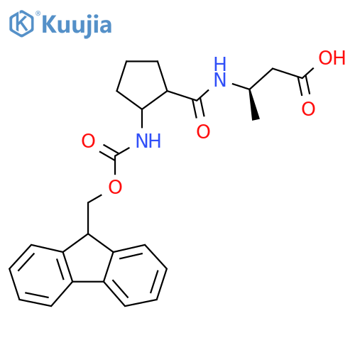 (3R)-3-{2-({(9H-fluoren-9-yl)methoxycarbonyl}amino)cyclopentylformamido}butanoic acid structure