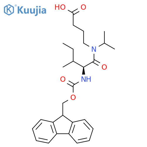 4-(2S)-2-({(9H-fluoren-9-yl)methoxycarbonyl}amino)-3-methyl-N-(propan-2-yl)pentanamidobutanoic acid structure