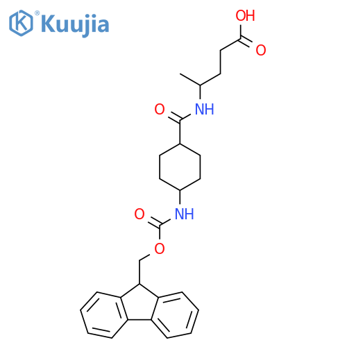 4-{(1r,4r)-4-({(9H-fluoren-9-yl)methoxycarbonyl}amino)cyclohexylformamido}pentanoic acid structure